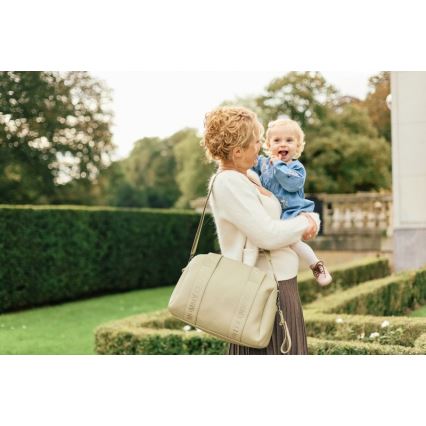 Childhome - Torba do przewijania MOMMY CLUB LEATHER beżowa
