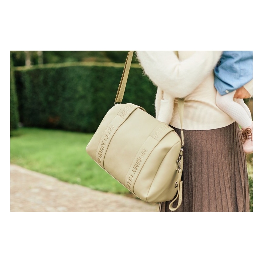 Childhome - Torba do przewijania MOMMY CLUB LEATHER beżowa