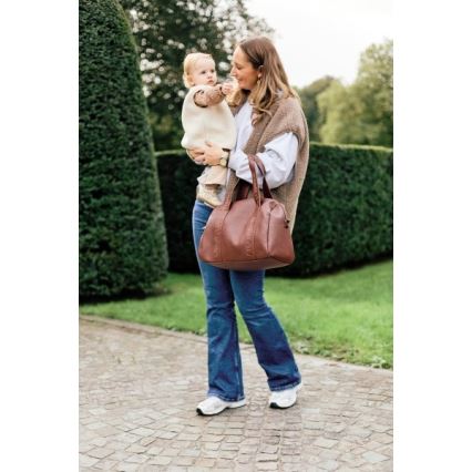 Childhome - Torba do przewijania MOMMY CLUB LEATHER brązowa