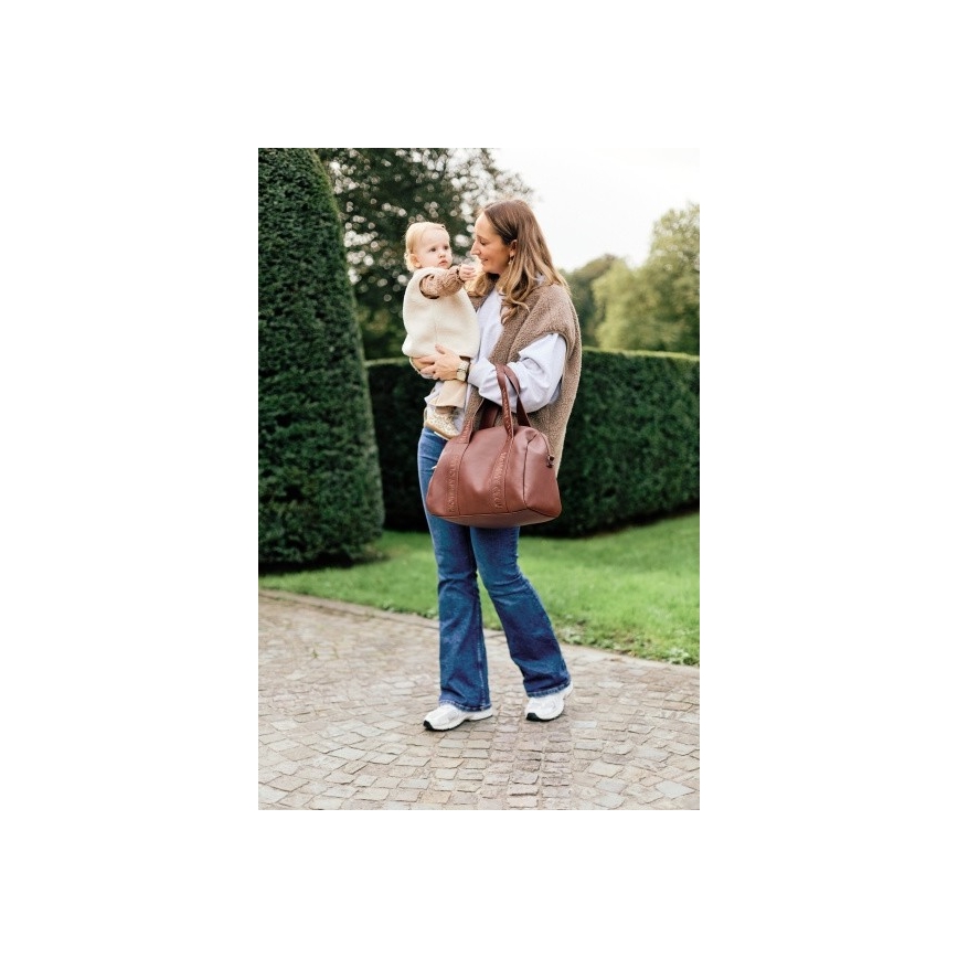 Childhome - Torba do przewijania MOMMY CLUB LEATHER brązowa