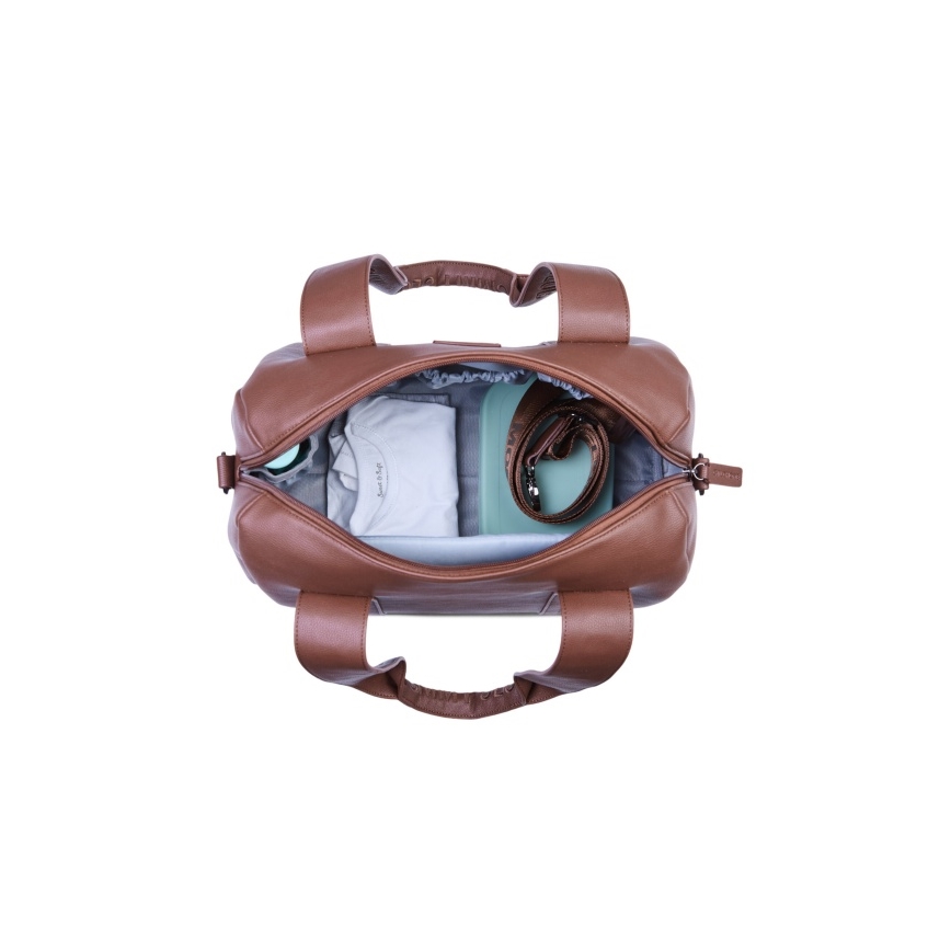 Childhome - Torba do przewijania MOMMY CLUB LEATHER brązowa