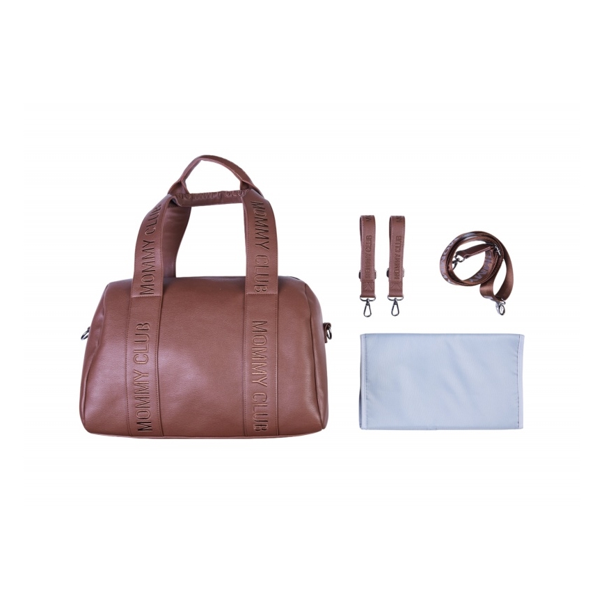 Childhome - Torba do przewijania MOMMY CLUB LEATHER brązowa