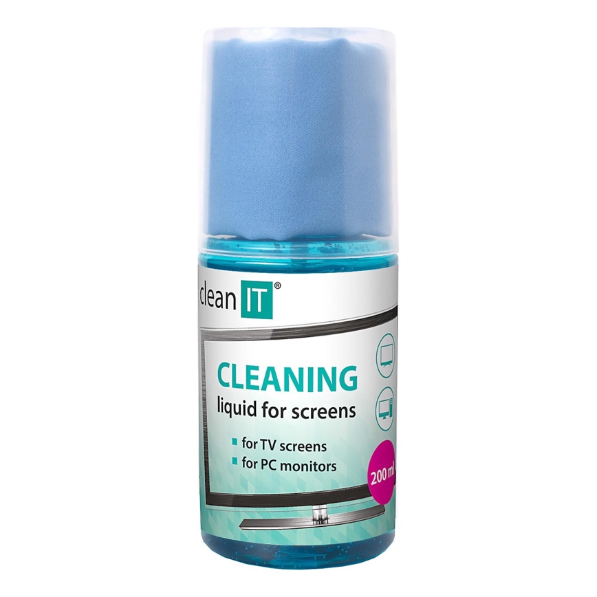CLEAN IT CL-180 - Płyn do czyszczenia ekranów z ściereczką 200 ml