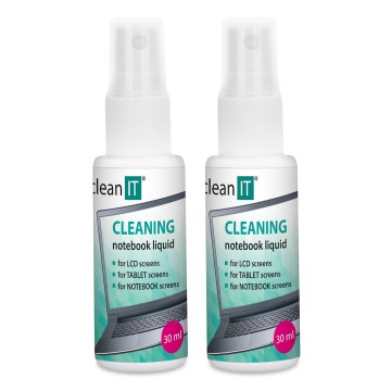 CLEAN IT CL-182 - Płyn do czyszczenia ekranu ze szmatką 2x 30 mm