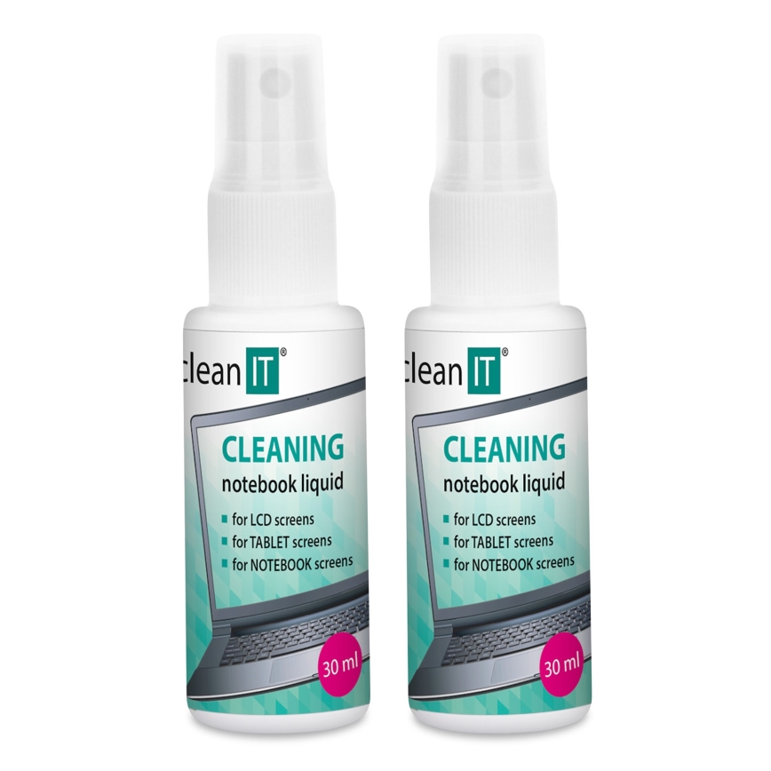 CLEAN IT CL-182 - Płyn do czyszczenia ekranu ze szmatką 2x 30 mm