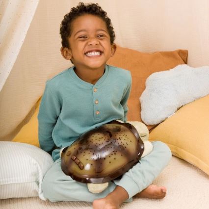 Cloud B - Lampka nocna dziecięca z projektorem 3xAA żółw zielona