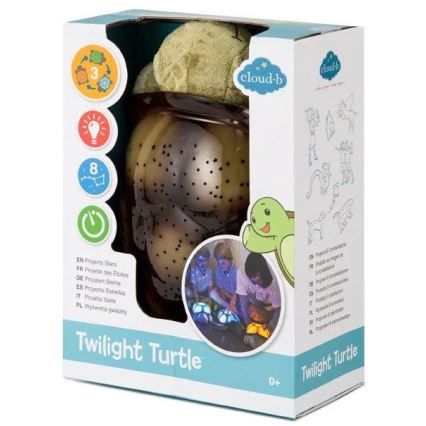 Cloud B - Lampka nocna dziecięca z projektorem 3xAA żółw zielona