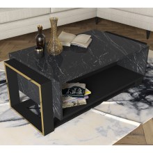 Coffee table BIANCO 40,4x106,4 cm black/gold