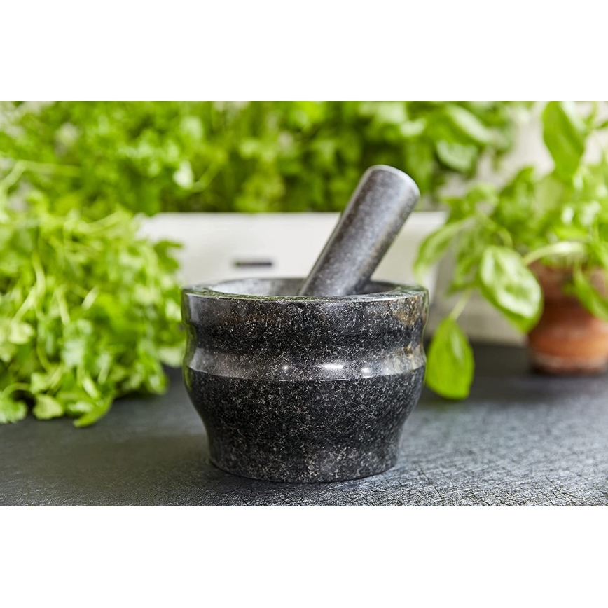 Cole&Mason - Granitowy moździerz z tłuczkiem GRANITE śr. 18 cm granit/czarny