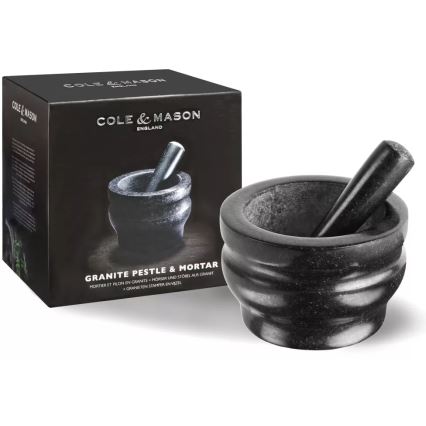 Cole&Mason - Granitowy moździerz z tłuczkiem GRANITE śr. 18 cm granit/czarny