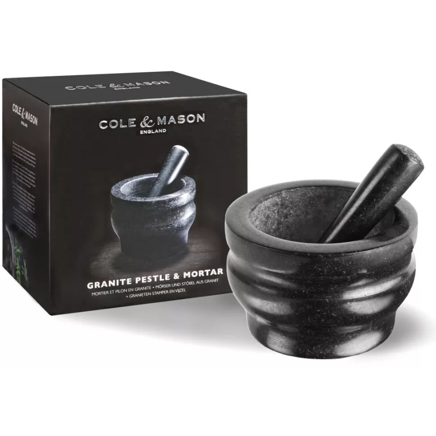 Cole&Mason - Granitowy moździerz z tłuczkiem GRANITE śr. 18 cm granit/czarny