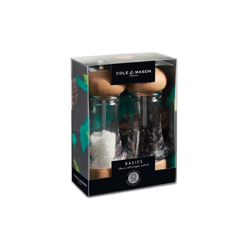 Cole&Mason - Zestaw młynków do soli i pieprzu BASICS 2 szt. buk 16 cm