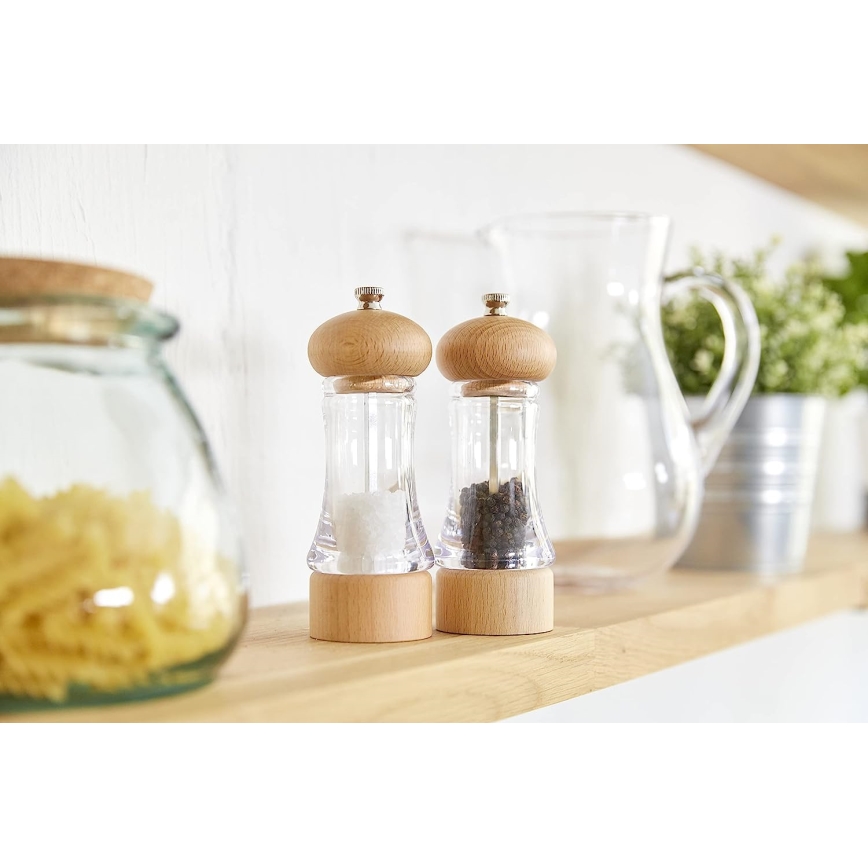 Cole&Mason - Zestaw młynków do soli i pieprzu BEECH 2 szt. buk 16,5 cm