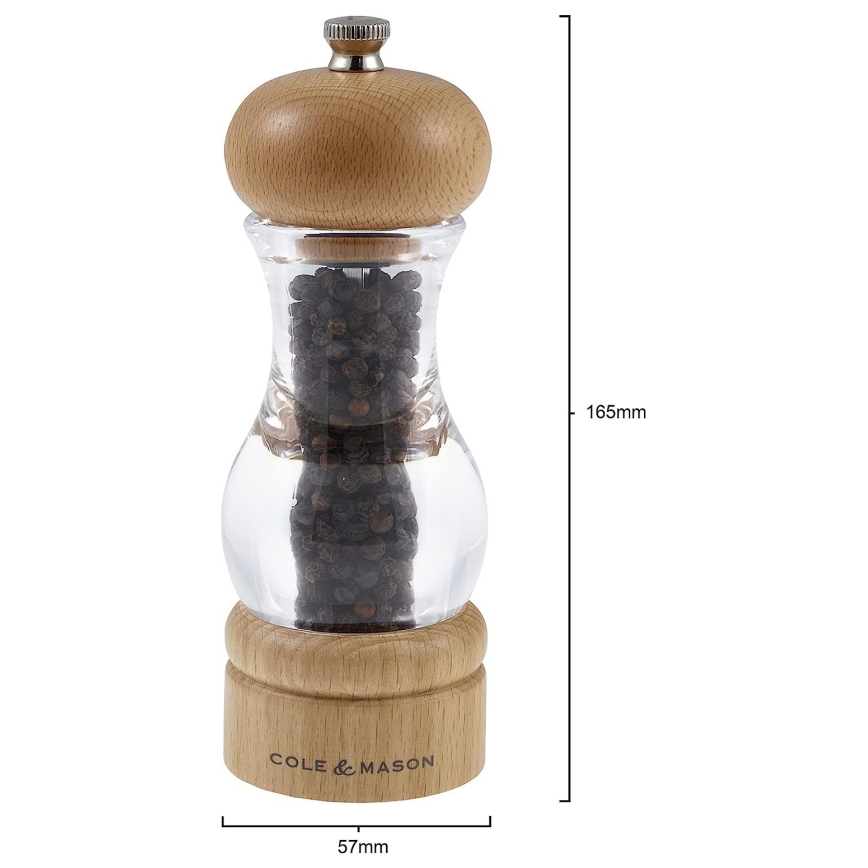 Cole&Mason - Zestaw młynków do soli i pieprzu BEECH 2 szt. buk 16,5 cm
