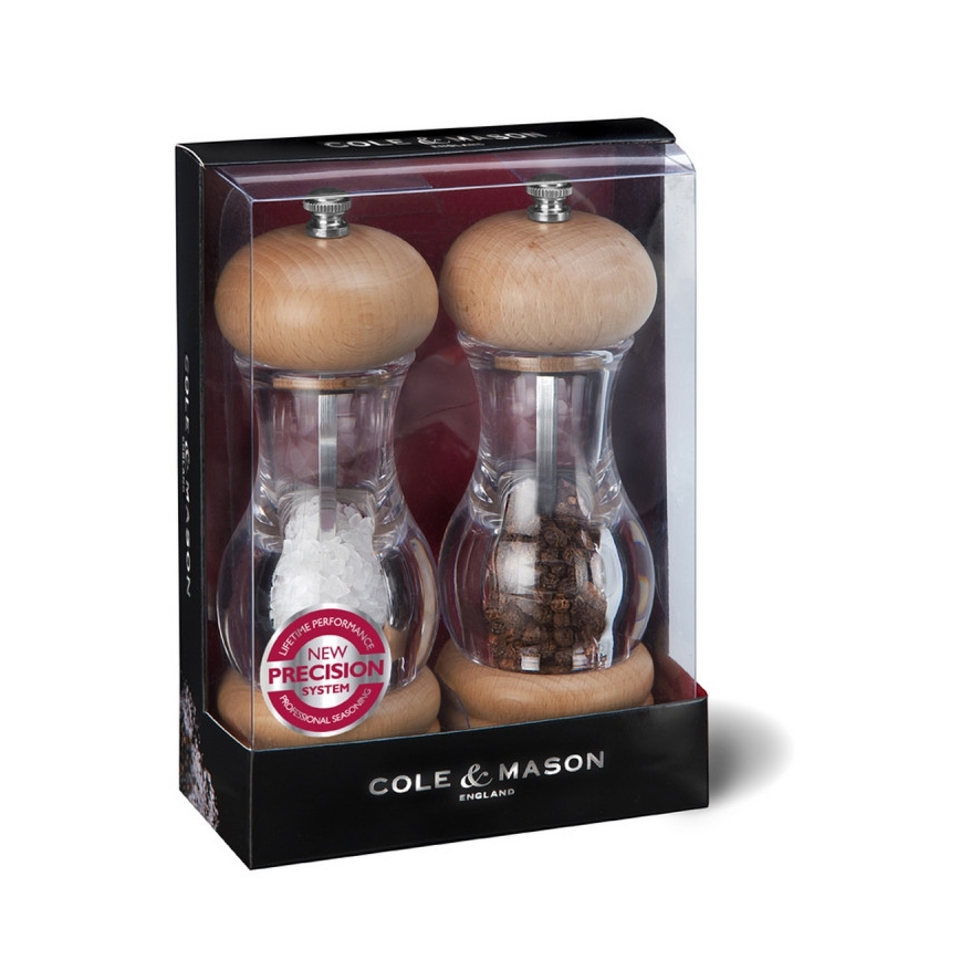 Cole&Mason - Zestaw młynków do soli i pieprzu BEECH 2 szt. buk 16,5 cm