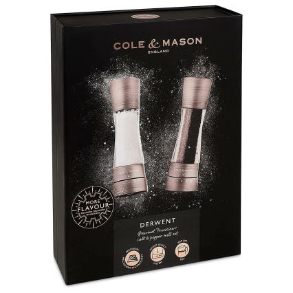 Cole&Mason - Zestaw młynków do soli i pieprzu DERWENT 2 szt. 19 cm chrom matowy