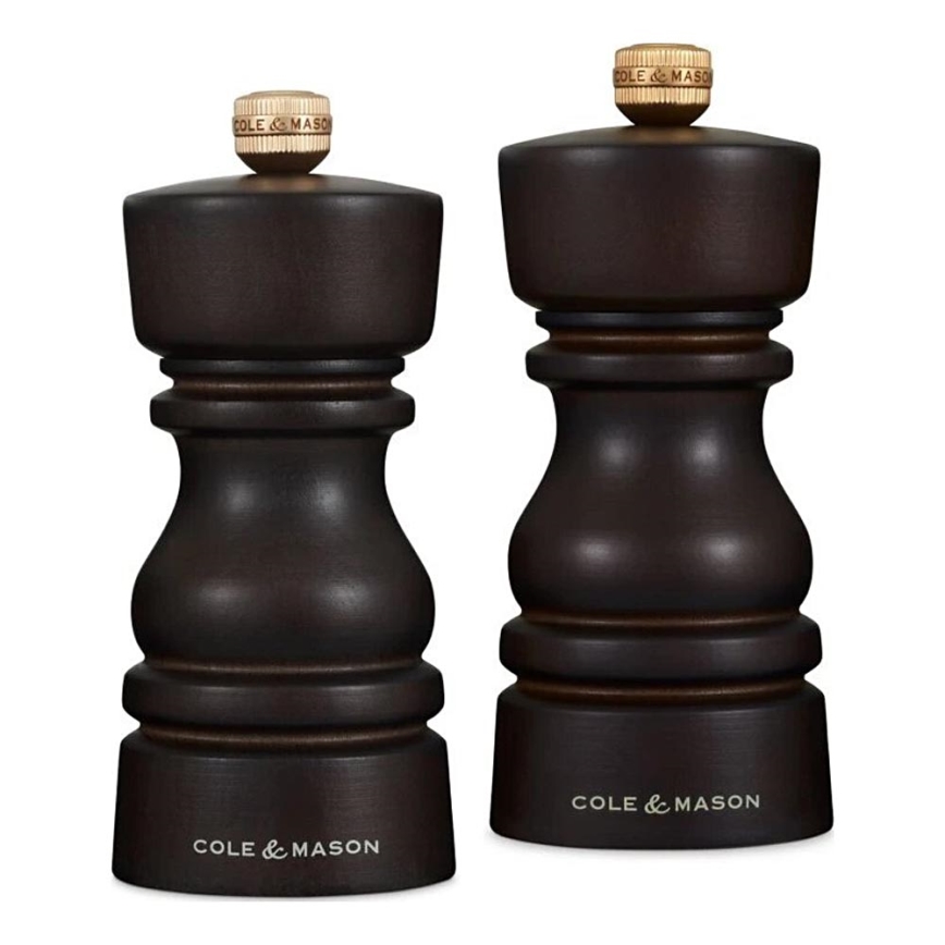 Cole&Mason - Zestaw młynków do soli i pieprzu LONDON 2 szt 13 cm buk/brązowy