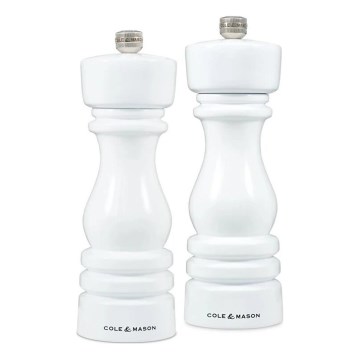 Cole&Mason - Zestaw młynków do soli i pieprzu LONDON 2 szt 18 cm buk/biały