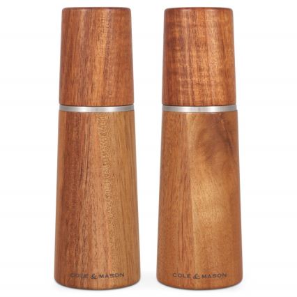 Cole&Mason - Zestaw młynków do soli i pieprzu MARLOW akacja 2 szt. 18,5 cm