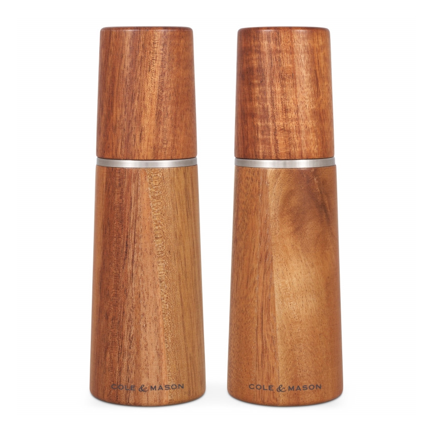Cole&Mason - Zestaw młynków do soli i pieprzu MARLOW akacja 2 szt. 18,5 cm