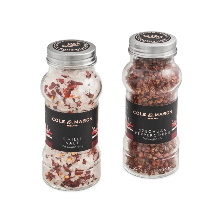 Cole&Mason - Zestaw podarunkowy Aromatic sól chili i syczuański pieprz