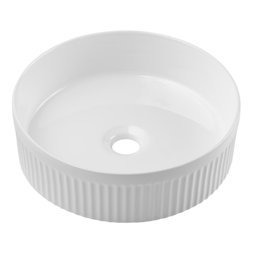COMAD BEYOND 2 BIAŁY ( E-6565 ) - Umywalka nablatowa BEYOND śr. 36 cm ceramika/błyszcząca biel