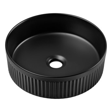 COMAD BEYOND 2 BLACK ( E-6565 ) - Umywalka nablatowa BEYOND śr. 36 cm ceramika/matowy czarny