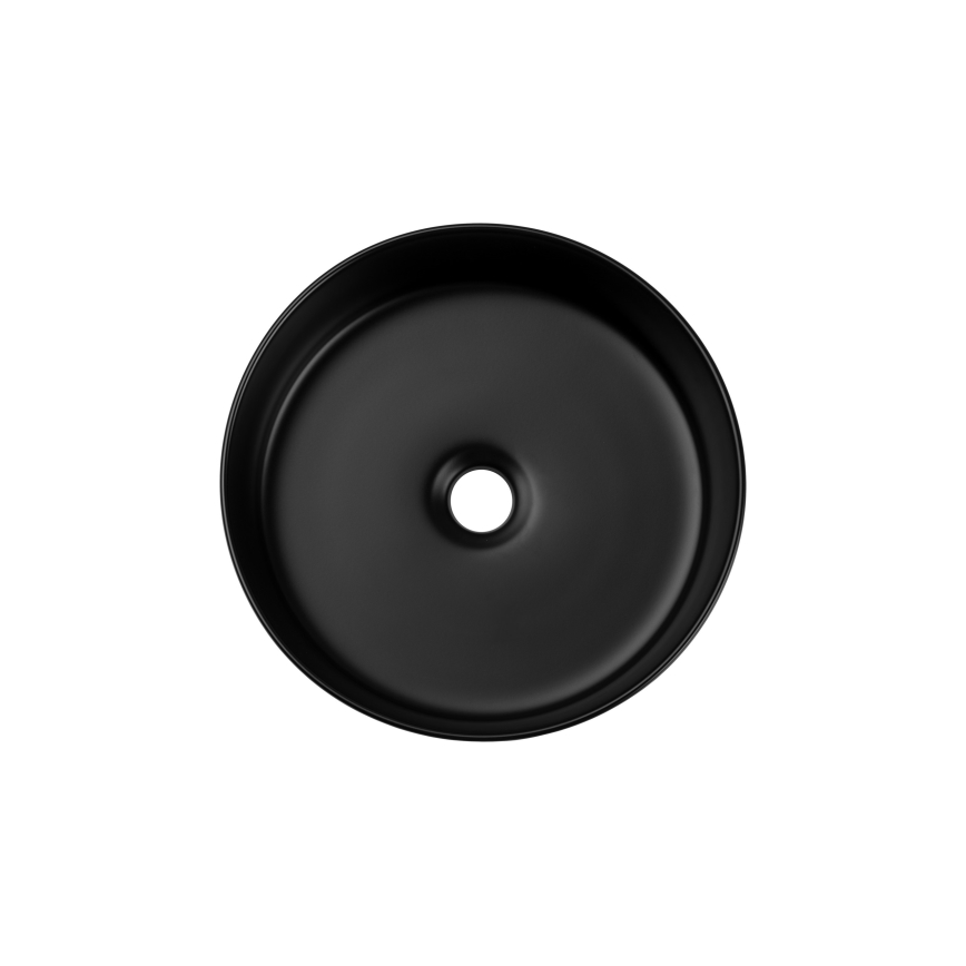 COMAD BEYOND 2 BLACK ( E-6565 ) - Umywalka nablatowa BEYOND śr. 36 cm ceramika/matowy czarny