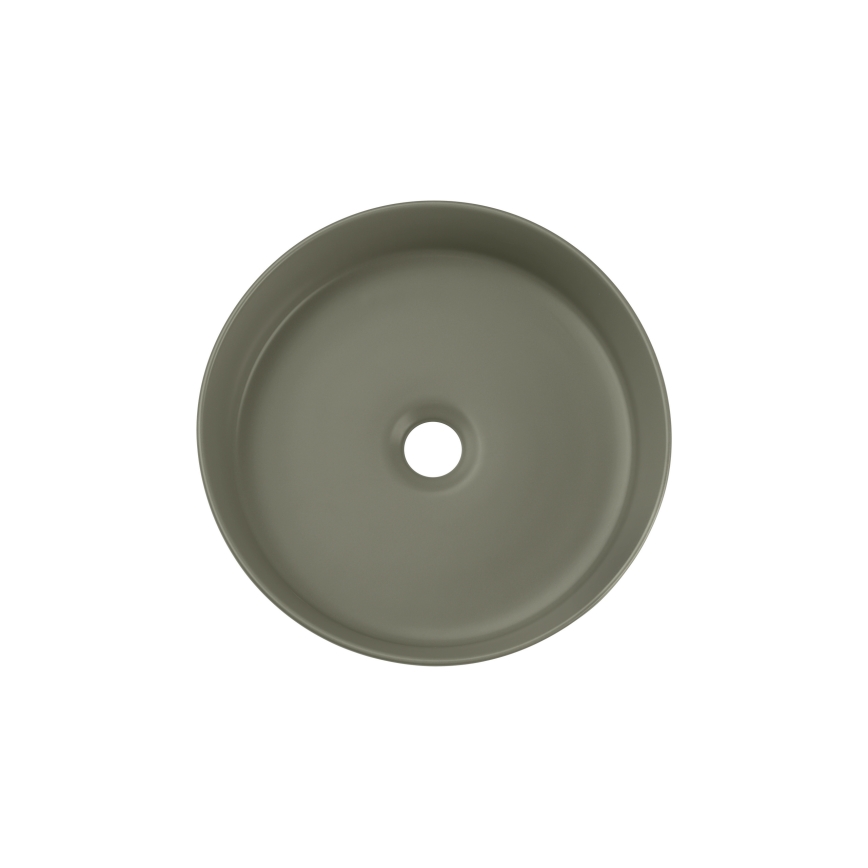 COMAD BEYOND 2 OLIVER GREEN (E-6565) - Umywalka nablatowa BEYOND pr. 36 cm ceramika/matowa zieleń