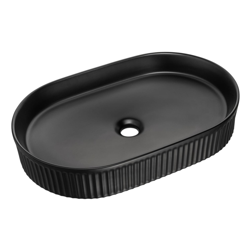 COMAD BEYOND 3 BLACK ( E-6531 ) - Umywalka nablatowa BEYOND 56x36 cm ceramika/matowy czarny