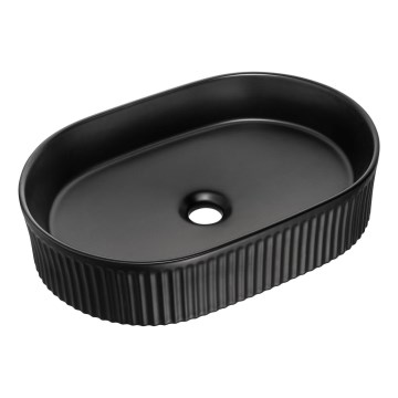 COMAD BEYOND 5 BLACK (E-6564) - Umywalka nablatowa BEYOND 48x32,5 cm ceramika/matowa czerń