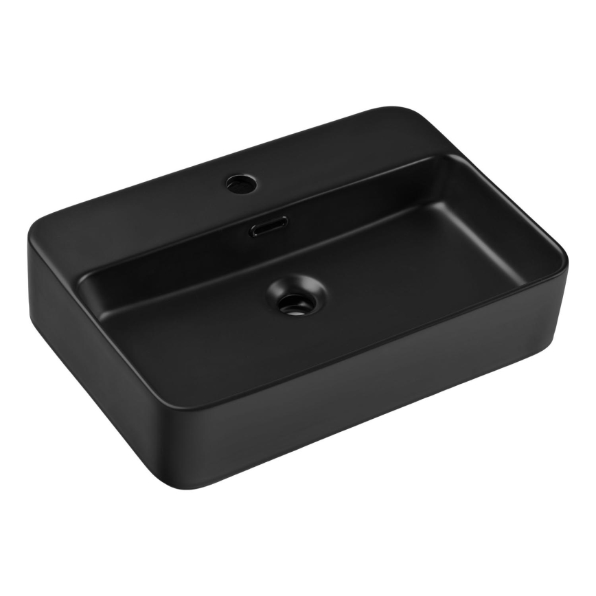 COMAD TRUST 2 BLACK ( E-6282 ) - Umywalka nablatowa TRUST 55x38 cm ceramika/matowy czarny