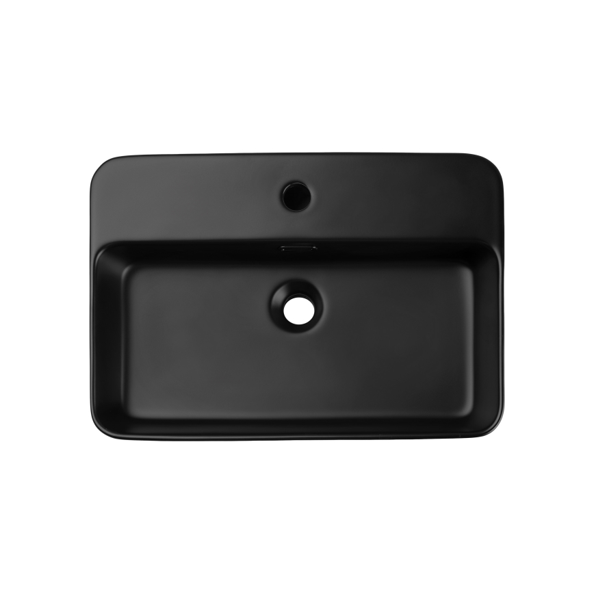 COMAD TRUST 2 BLACK ( E-6282 ) - Umywalka nablatowa TRUST 55x38 cm ceramika/matowy czarny