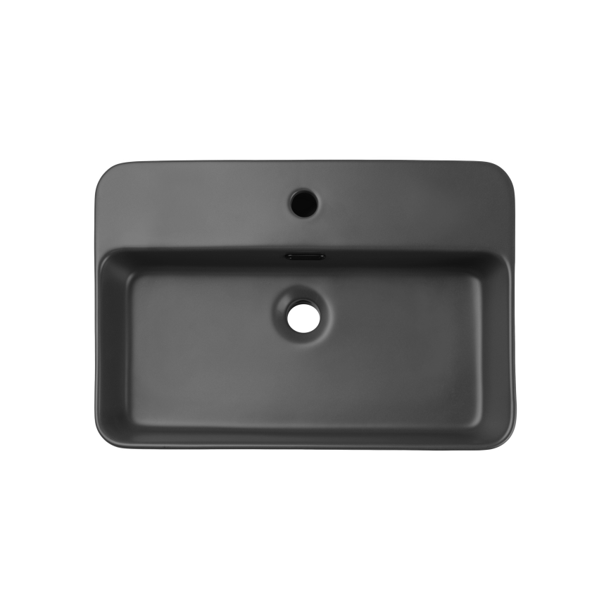 COMAD TRUST 2 MATT DARK GREY ( E-6282 ) - Umywalka nablatowa TRUST 55x38 cm ceramika/matowy szary