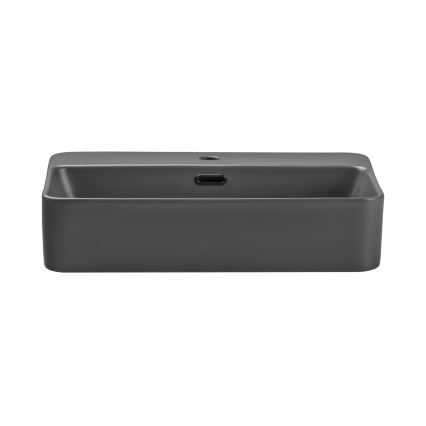 COMAD TRUST 2 MATT DARK GREY ( E-6282 ) - Umywalka nablatowa TRUST 55x38 cm ceramika/matowy szary