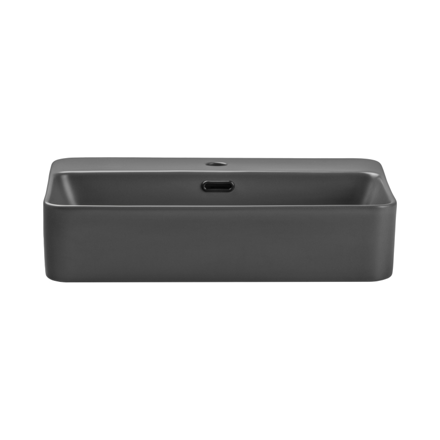 COMAD TRUST 2 MATT DARK GREY ( E-6282 ) - Umywalka nablatowa TRUST 55x38 cm ceramika/matowy szary