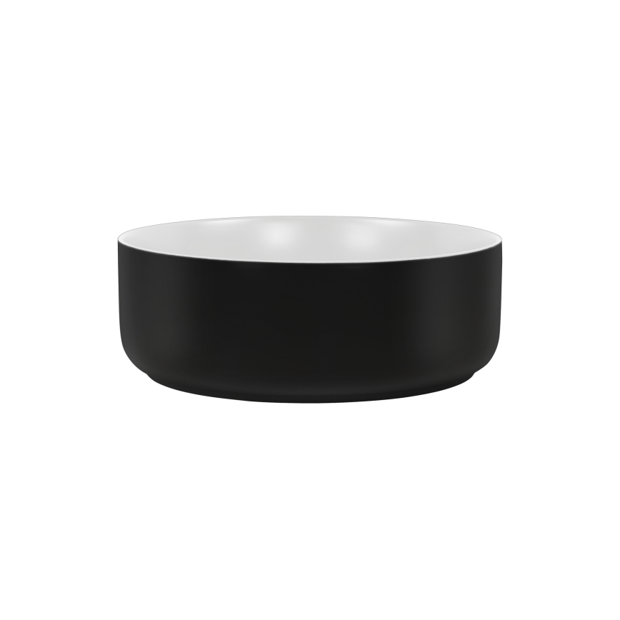COMAD UM-6259 SIMPLE 8. - Umywalka nablatowa SIMPLE śr. 36 cm ceramika/matowy biały/matowy czarny
