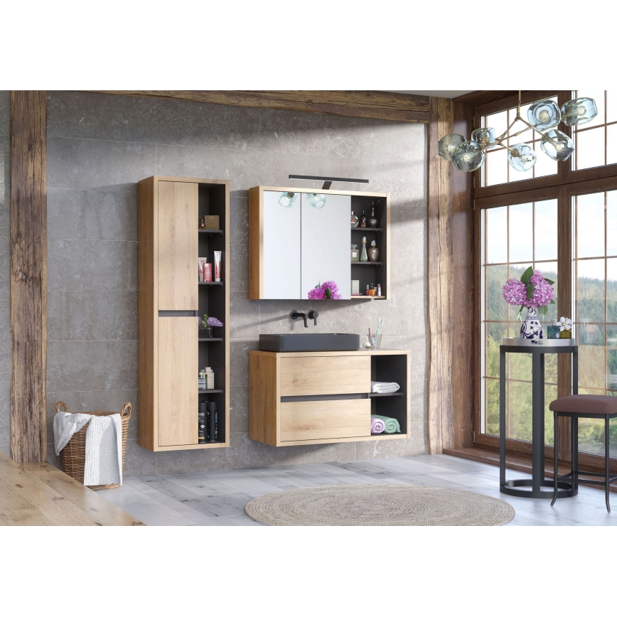 COMAD UM-6275 SLIM 60 BLACK DP - Umywalka nablatowa SLIM 61x34 cm ceramika/matowa czerń
