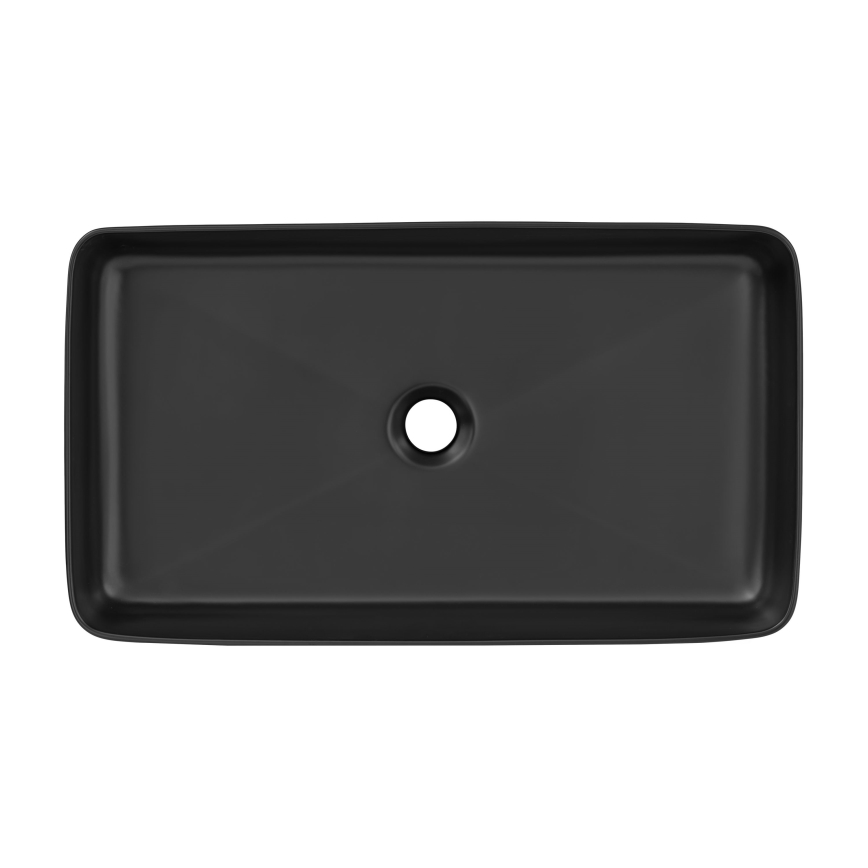 COMAD UM-6275 SLIM 60 BLACK DP - Umywalka nablatowa SLIM 61x34 cm ceramika/matowa czerń