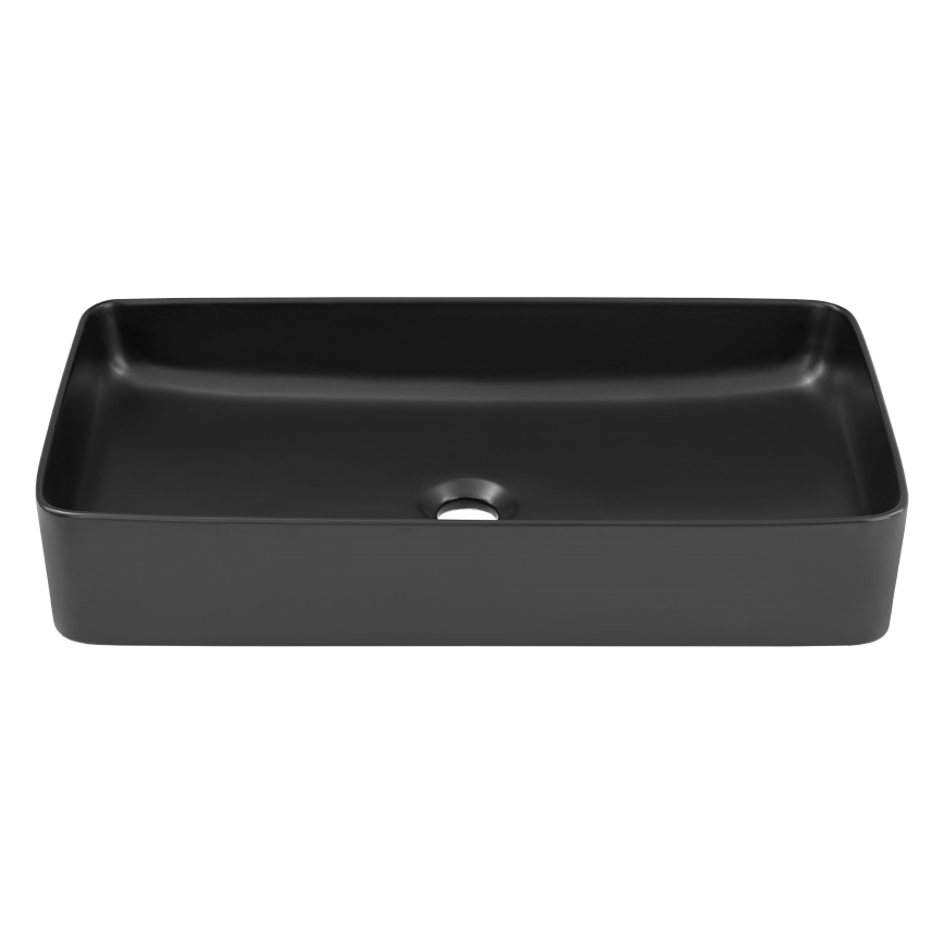 COMAD UM-6275 SLIM 60 BLACK DP - Umywalka nablatowa SLIM 61x34 cm ceramika/matowa czerń
