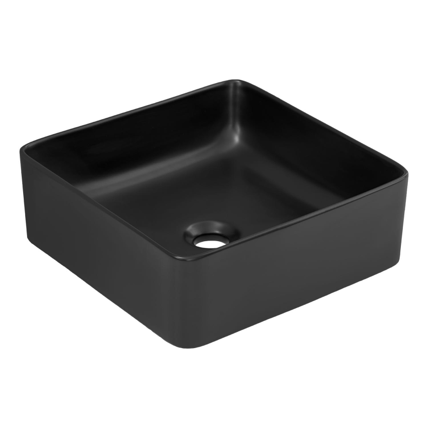 COMAD UM-6276 SLIM 40 BLACK DP - Umywalka nablatowa SLIM 37x37 cm ceramika/matowy czarny
