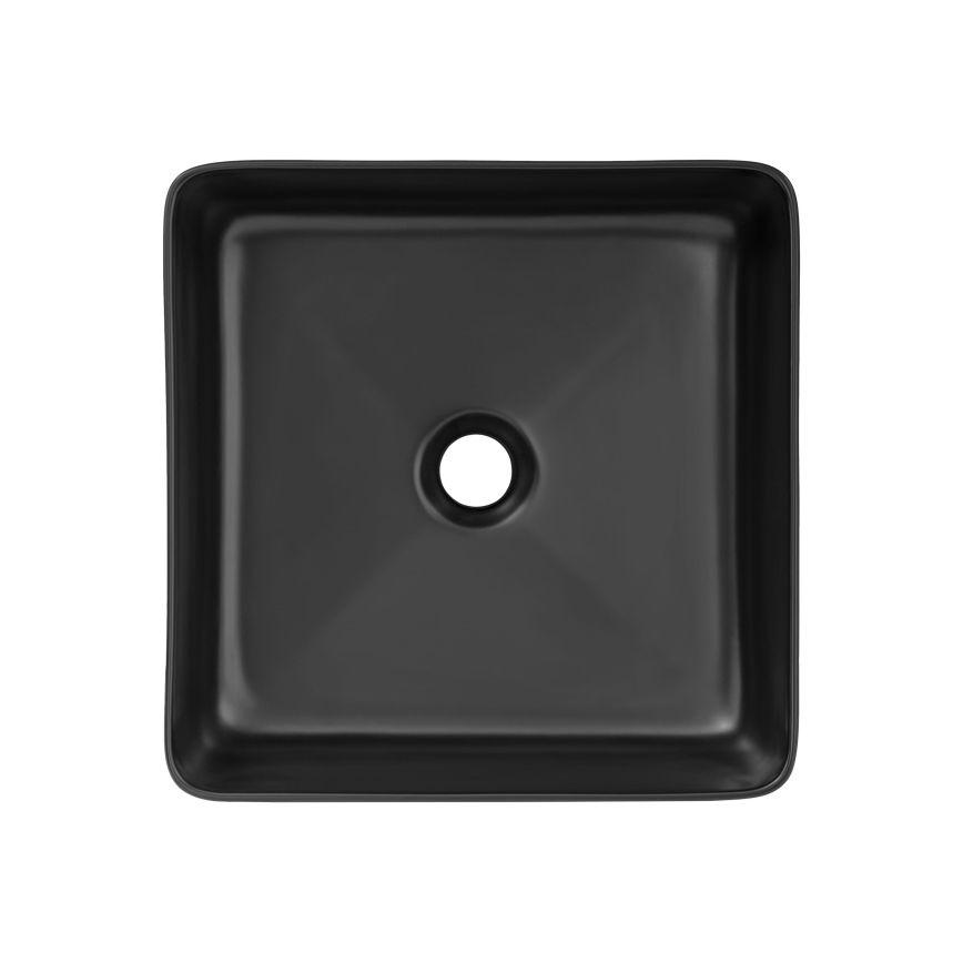 COMAD UM-6276 SLIM 40 BLACK DP - Umywalka nablatowa SLIM 37x37 cm ceramika/matowy czarny