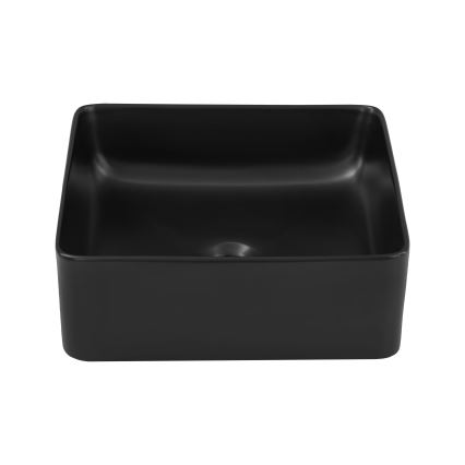 COMAD UM-6276 SLIM 40 BLACK DP - Umywalka nablatowa SLIM 37x37 cm ceramika/matowy czarny