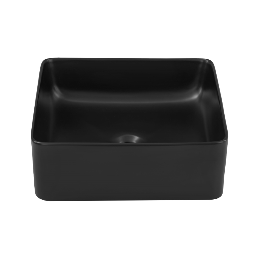 COMAD UM-6276 SLIM 40 BLACK DP - Umywalka nablatowa SLIM 37x37 cm ceramika/matowy czarny
