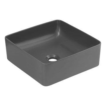 COMAD UM-6276 SLIM 40 GREY DP - Umywalka nablatowa SLIM 37x37 cm ceramika/matowy szary