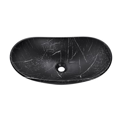 COMAD UN-LENA-MB2 - Umywalka nablatowa LENA 61,5x36 cm ceramika/matowa czerń