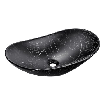 COMAD UN-LENA-MB2 - Umywalka nablatowa LENA 61,5x36 cm ceramika/matowa czerń