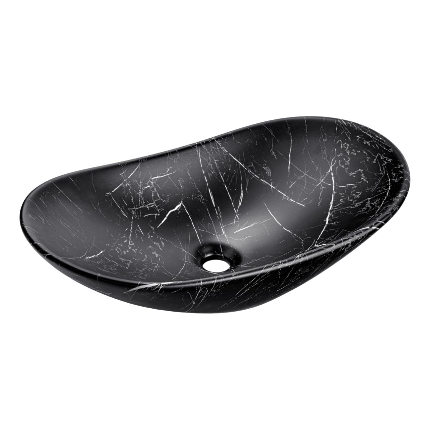 COMAD UN-LENA-MB2 - Umywalka nablatowa LENA 61,5x36 cm ceramika/matowy czarny
