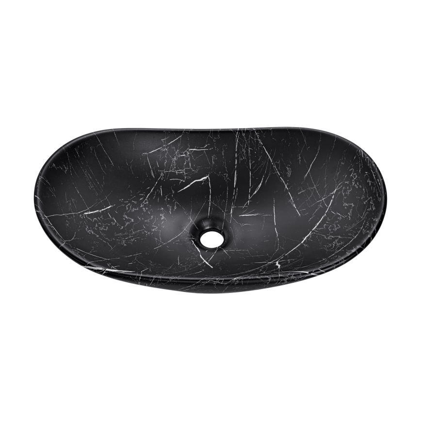 COMAD UN-LENA-MB2 - Umywalka nablatowa LENA 61,5x36 cm ceramika/matowy czarny