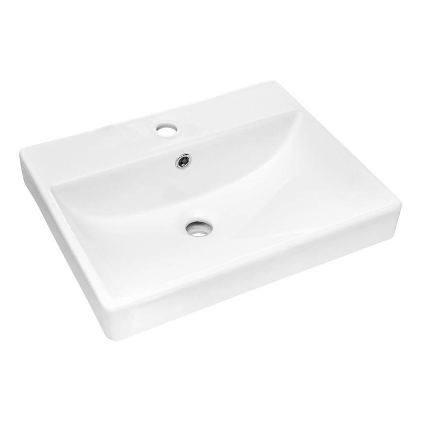 COMAD UN-RITA-GW-60 - Umywalka nablatowa RITA 60x40 cm ceramika/błyszcząca biel